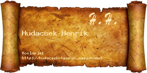Hudacsek Henrik névjegykártya